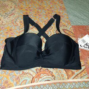 Salt & Cove CALIFORNIA SUNSHINE Swimsuit BRALETTE black Top plus size 1